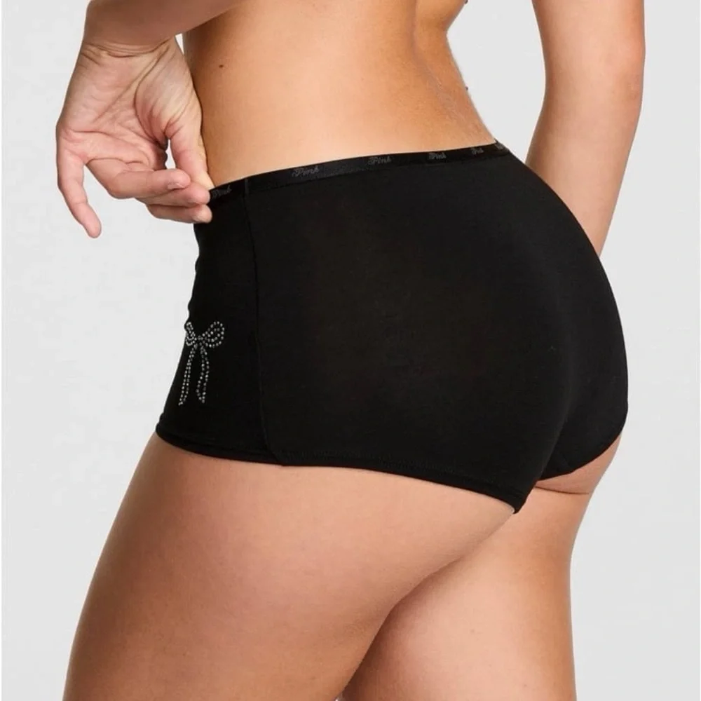 VS PINK Logo Cotton Boyshort Panty (Small) - Picture 2 of 6